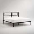 Lit double en acier noir avec tête de lit métal 160 x 200 cm