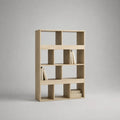 Bibliothèque en MDF effet chêne clair beige avec étagères ouvertes 120 x 35 x 180 cm